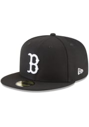 New Era Boston Red Sox Mens Black and White 59FIFTY Fitted Hat