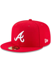New Era Atlanta Braves Mens Red Basic 59FIFTY Fitted Hat