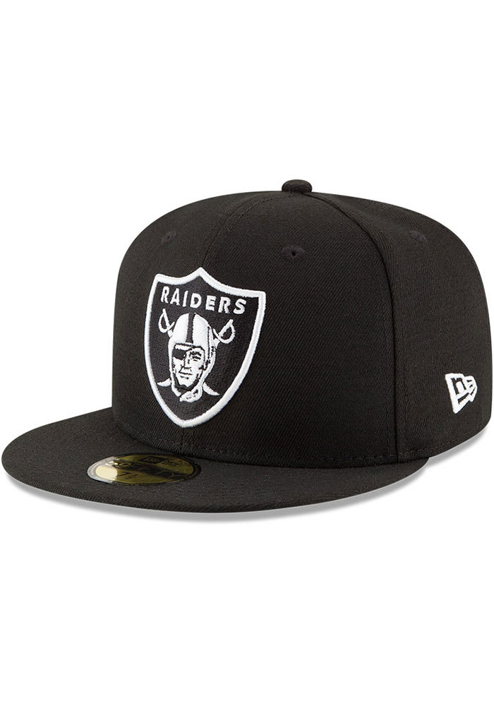 Oakland Raiders New Era Black 59FIFTY Fitted Hat