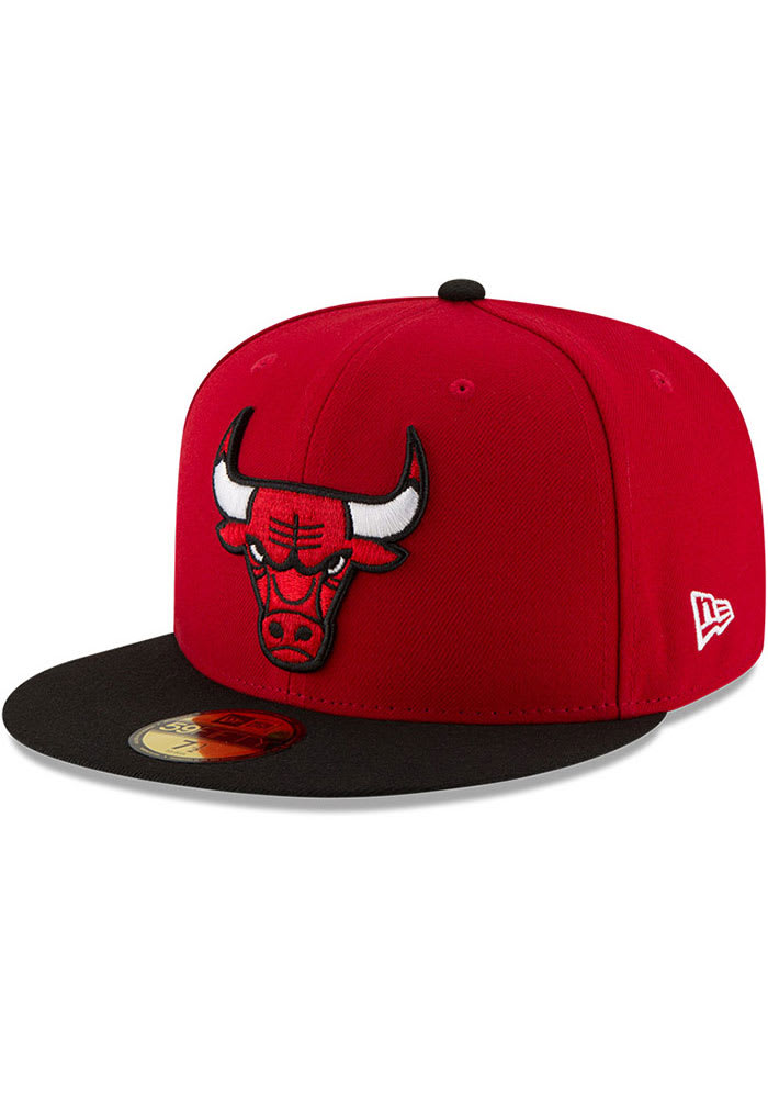 New Era Chicago Bulls Mens Red 2T 59FIFTY Fitted Hat