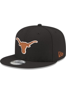 New Era Texas Longhorns Black 9FIFTY Mens Snapback Hat