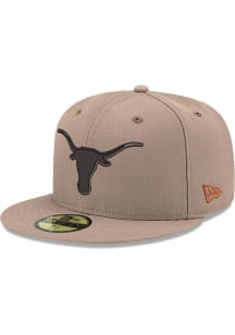 New Era Texas Longhorns Mens Tan 59FIFTY Fitted Hat