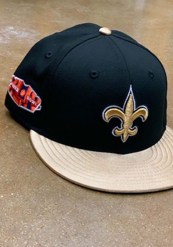 New Era Black New Orleans Saints Super Bowl XLIV Side Patch 59FIFTY Fitted Hat