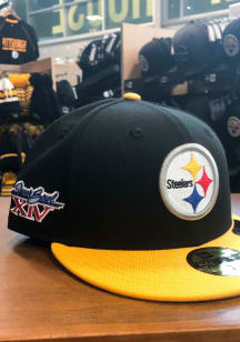New Era Pittsburgh Steelers Mens Black Super Bowl XIV Side Patch 59FIFTY Fitted Hat