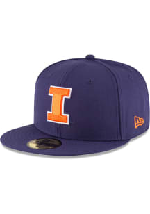 New Era Illinois Fighting Illini Mens Navy Blue Basic 59FIFTY Fitted Hat