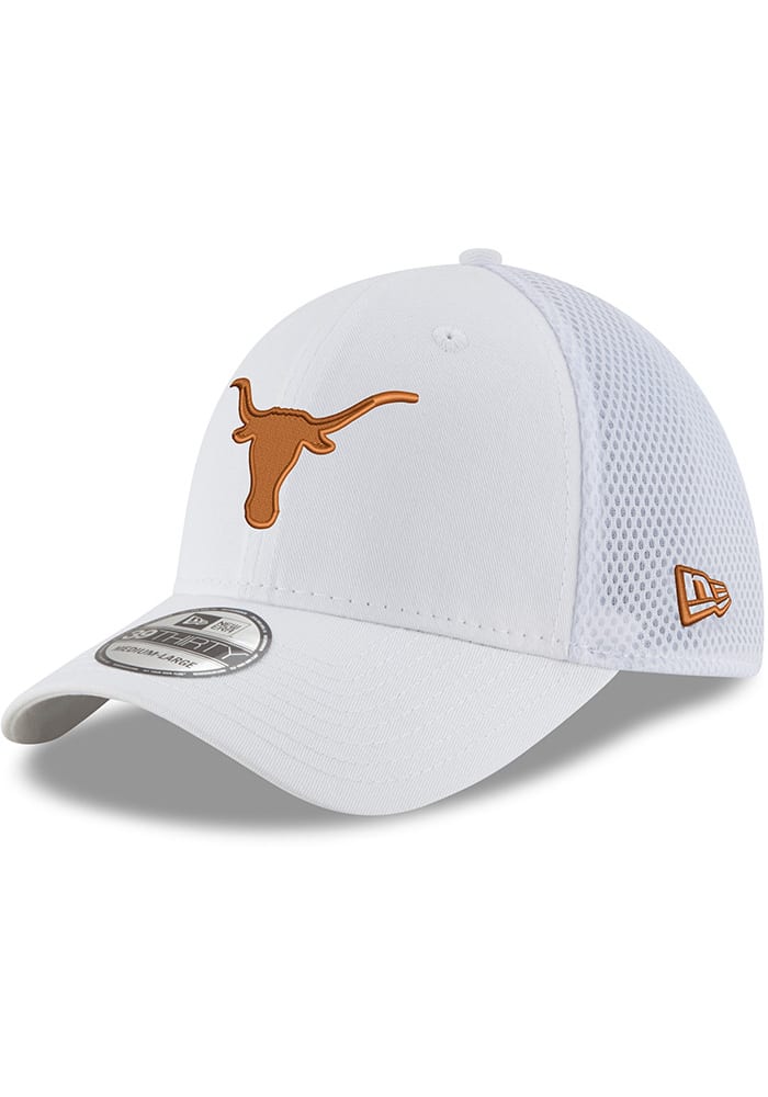 New Era Texas Longhorns Mens White 39THIRTY Flex Hat