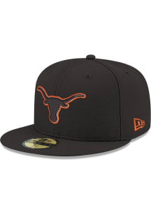 New Era Texas Longhorns Mens Black 59FIFTY Fitted Hat