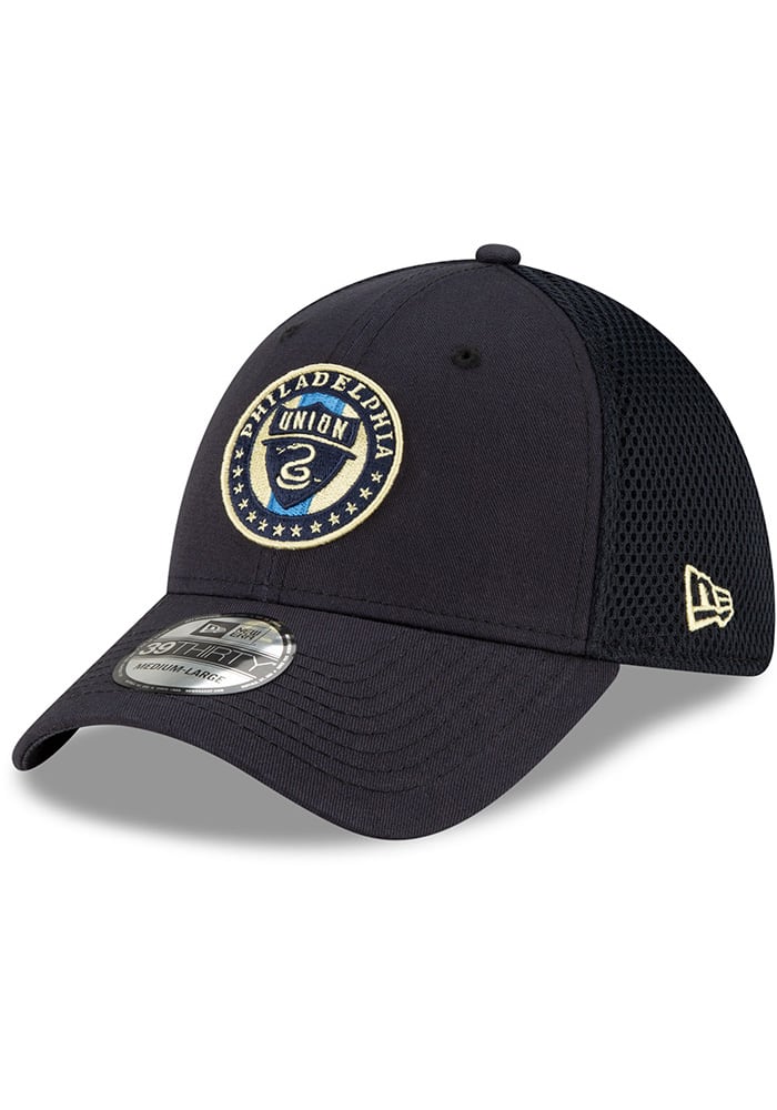 New Era Philadelphia Union Mens Navy Blue Team Neo 39THIRTY Flex Hat