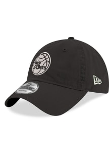 New Era Philadelphia 76ers and White Core Classic 9TWENTY Adjustable Hat - Black