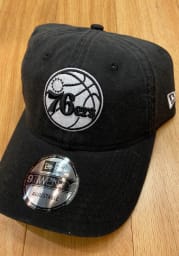 New Era Philadelphia 76ers and White Core Classic 9TWENTY Adjustable Hat - Black