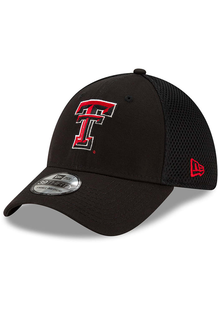 New Era Texas Tech Red Raiders Mens Black Team Neo 39THIRTY Flex Hat