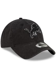 New Era Detroit Lions and White Core Classic 9TWENTY Adjustable Hat - Black
