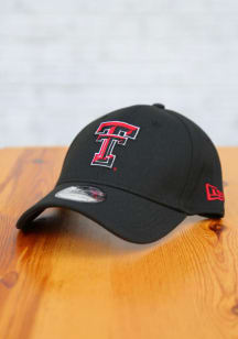 New Era Texas Tech Red Raiders Mens Black Team Classic 39THIRTY Flex Hat