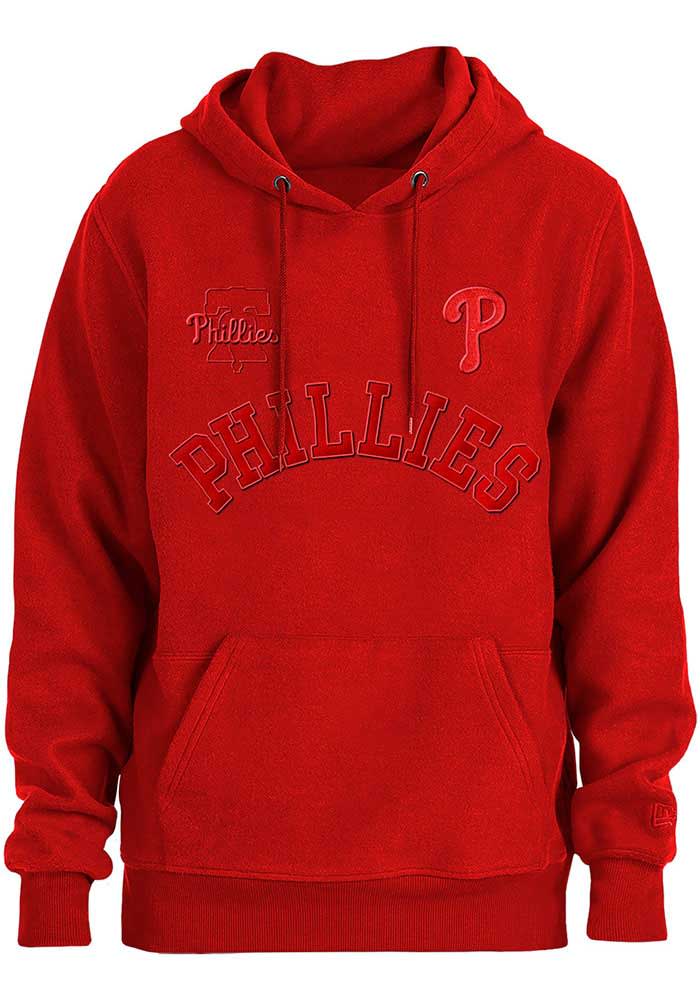 New Era Philadelphia Phillies Mens Red Tonal Hood Long Sleeve Hoodie