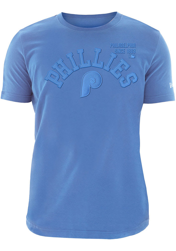 New Era Philadelphia Phillies Light Blue Tonal Brushed Short Sleeve T Shirt