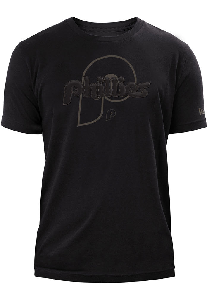 New Era Philadelphia Phillies Black Tonal Brushed Short Sleeve T Shirt