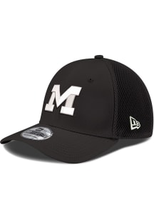 Michigan Wolverines New Era White Logo Neo 39THIRTY Flex Hat - Black