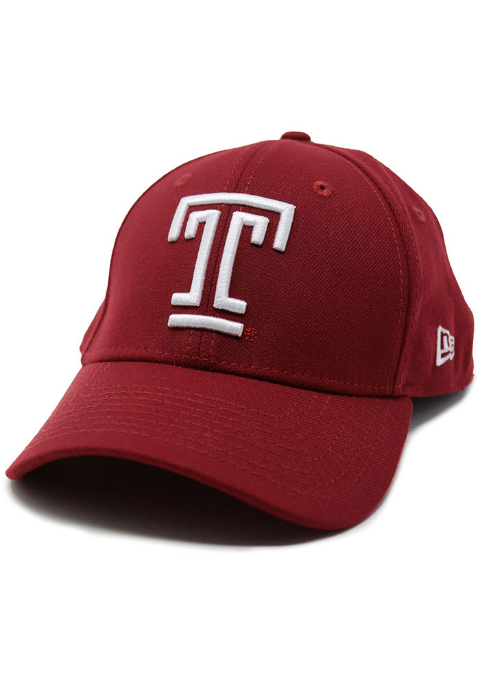 New Era Temple Owls Mens Red Team Classic 39THIRTY Flex Hat