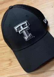 New Era Texas Tech Red Raiders Mens Black White Logo Neo 39THIRTY Flex Hat
