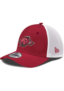 New Era Arkansas Razorbacks Mens Red Team Neo 39THIRTY Flex Hat