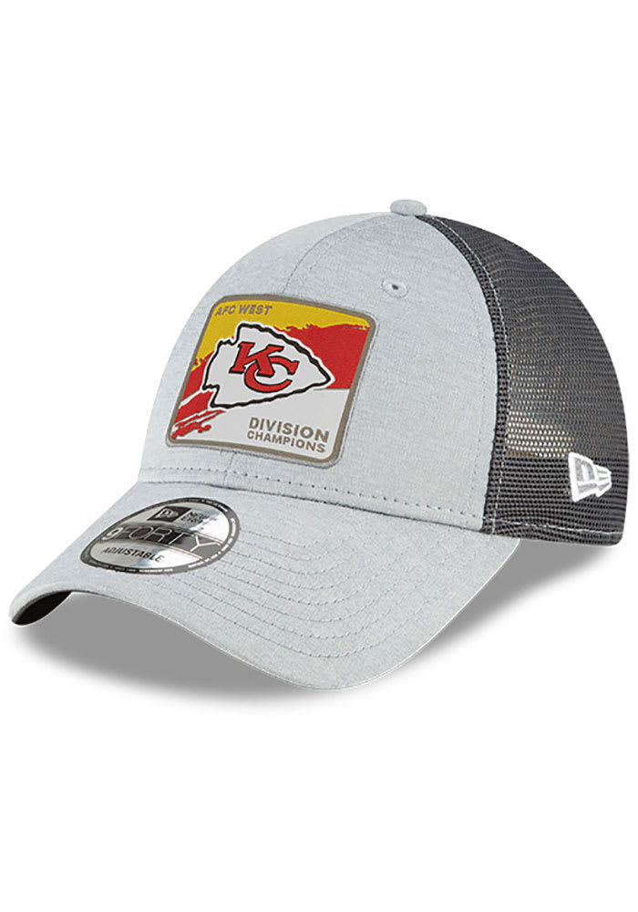 New Era Kansas City Chiefs 2020 Division Champs LR 9FORTY Adjustable Hat - Grey