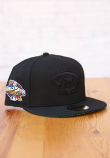 New Era Arizona Diamondbacks Mens Black Tonal Green UV 2001 WS Side Patch 59FIFTY Fitted Hat