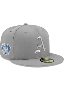 New Era Philadelphia Athletics Mens Grey Tonal Royal Pop 1929 WS Side Patch 59FIFTY Fitted Hat