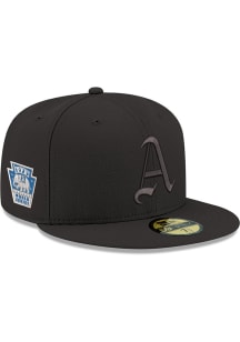 New Era Philadelphia Athletics Mens Black Tonal Royal UV 1929 WS Side Patch 59FIFTY Fitted Hat