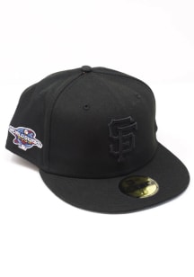 New Era San Francisco Giants Mens Black Tonal Blue UV 2002 WS Side Patch 59FIFTY Fitted Hat