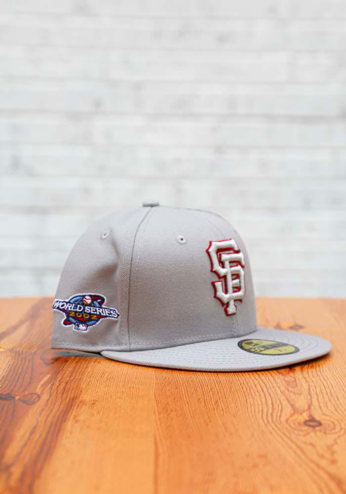 New Era San Francisco Giants Mens Grey Tonal Red Pop 2002 WS Side Patch 59FIFTY Fitted Hat