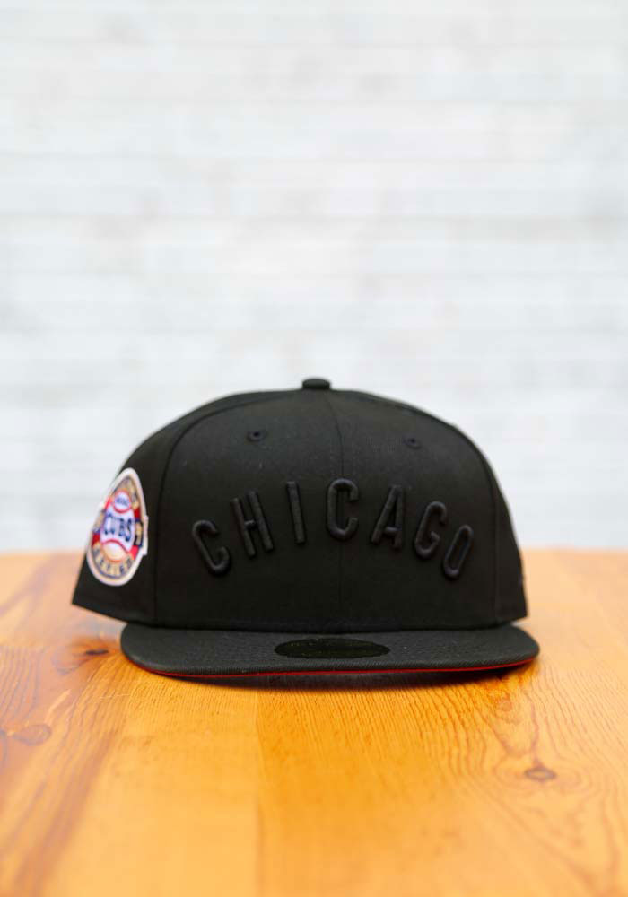 New Era Chicago Cubs Mens Black Tonal Red UV 1907 WS Side Patch 59FIFTY Fitted Hat
