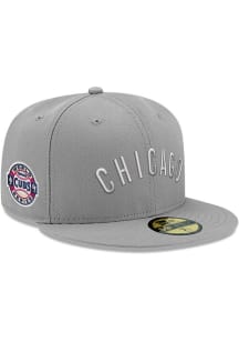 New Era Chicago Cubs Mens Grey Tonal Royal Pop 1907 WS Side Patch 59FIFTY Fitted Hat