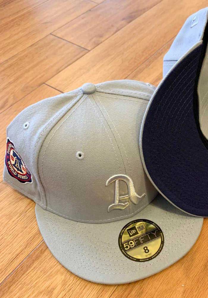 New Era Philadelphia Athletics Mens Grey Tonal Navy Pop 1910 WS Side Patch 59FIFTY Fitted Hat