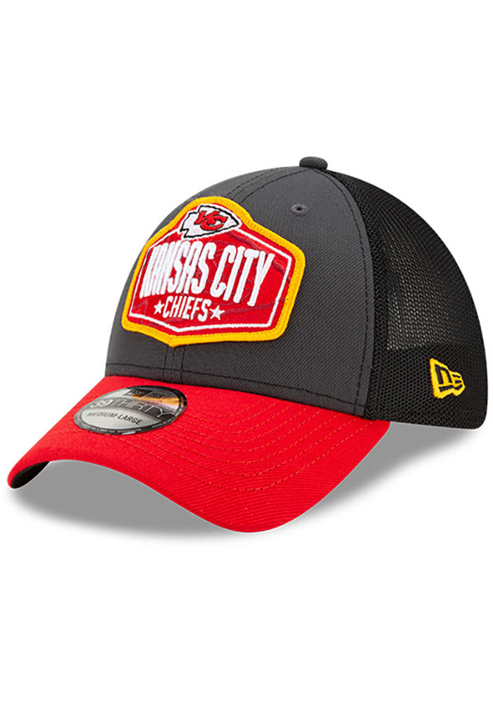 New Era Kansas City Chiefs Mens Grey 2021 NFL Draft 39THIRTY Flex Hat