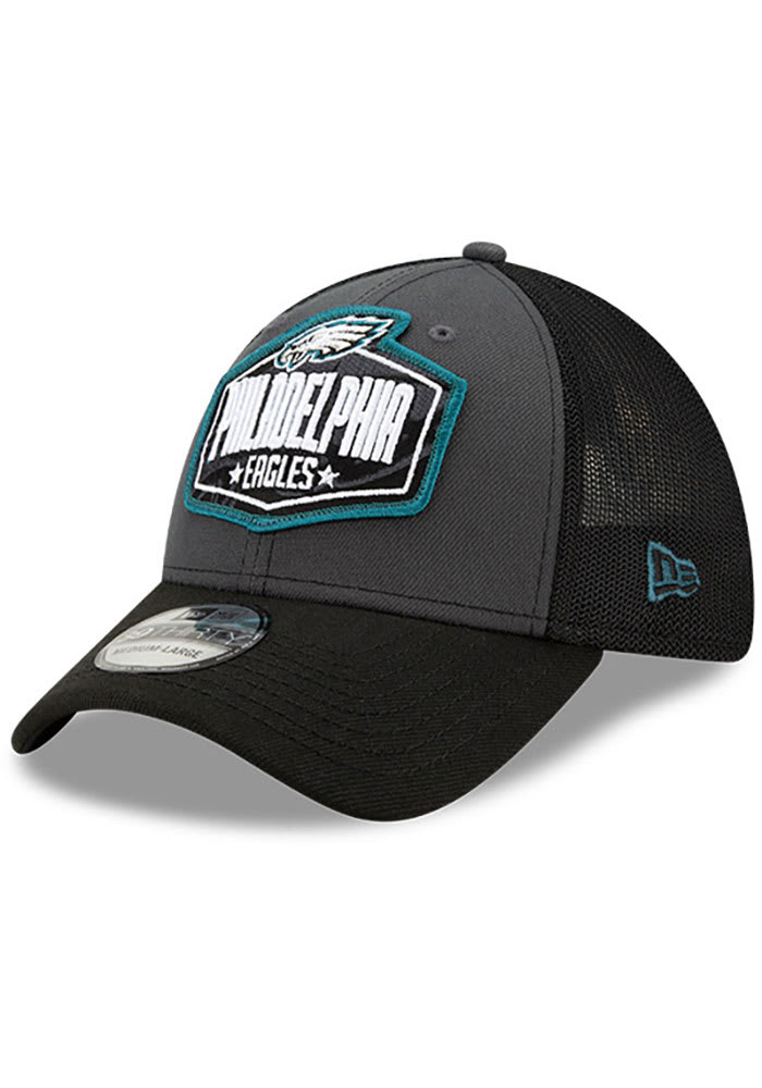 New Era Philadelphia Eagles Mens Grey 2021 NFL Draft 39THIRTY Flex Hat