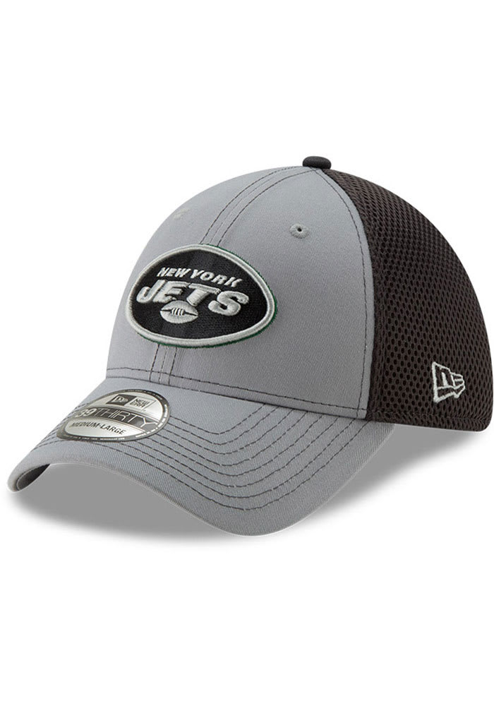 New Era New York Jets Mens Grey Grayed Out Neo 39THIRTY Flex Hat