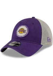 New Era Los Angeles Lakers Circle Trucker 9TWENTY Adjustable Hat - Purple
