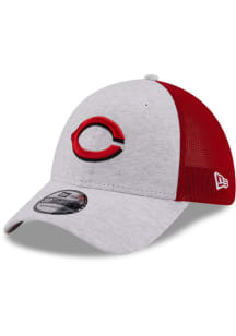 New Era Cincinnati Reds Mens Grey Tech 39THIRTY Flex Hat