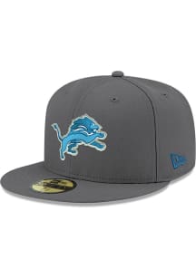 New Era Detroit Lions Mens Grey 59FIFTY Fitted Hat