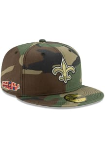 New Era New Orleans Saints Mens Green Super Bowl Side Patch 59FIFTY Fitted Hat
