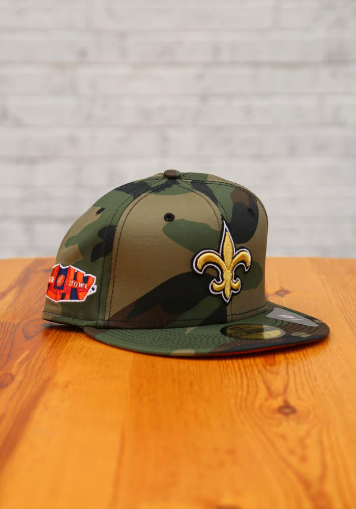 New Era New Orleans Saints Mens Green Super Bowl Side Patch 59FIFTY Fitted Hat