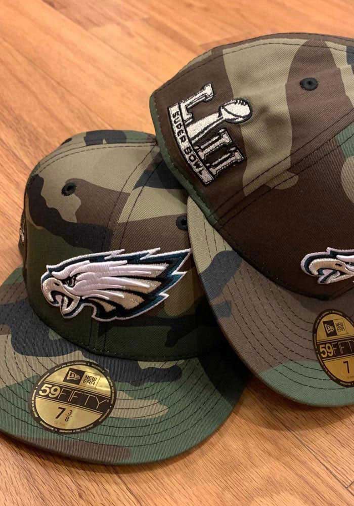 New Era Philadelphia Eagles Mens Green Super Bowl Side Patch 59FIFTY Fitted Hat