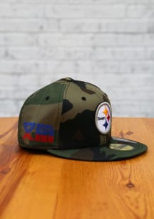 New Era Pittsburgh Steelers Mens Green Super Bowl Side Patch 59FIFTY Classic Fitted Hat