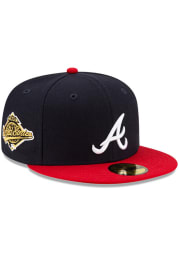 New Era Atlanta Braves Mens Navy Blue Side Patch Paisley UV 59FIFTY Fitted Hat