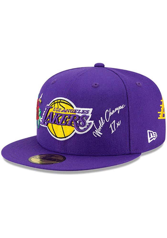 Men's Los Angeles Lakers New Era Purple Icon 59FIFTY Fitted Hat