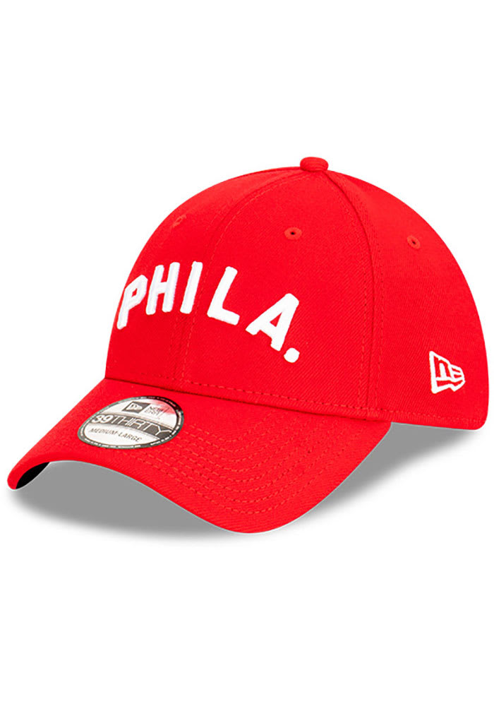 New Era Philadelphia Phillies Mens Red MLB Ligature 39THIRTY Flex Hat