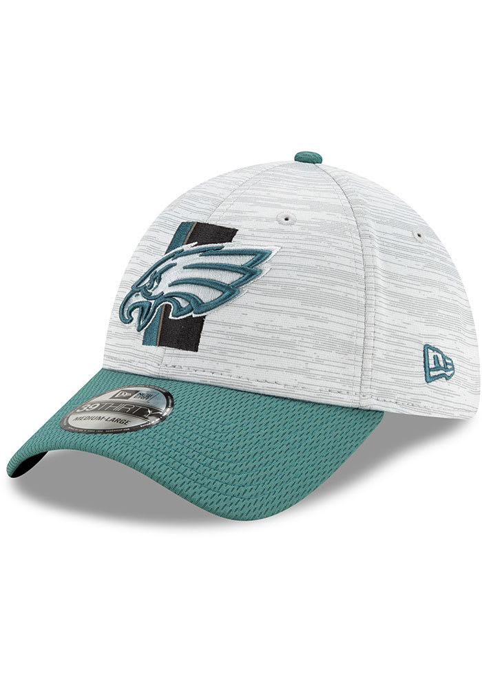 New Era Philadelphia Eagles Mens Grey 2021 Training Camp 39THIRTY Flex Hat