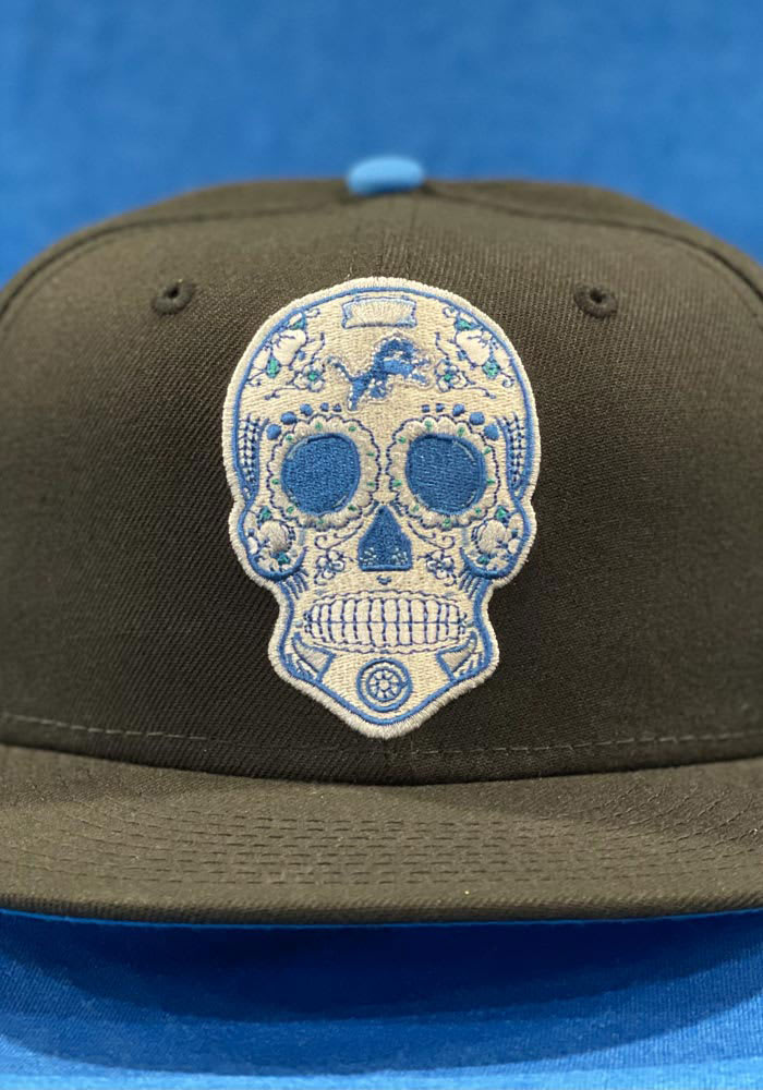 New Era Detroit Lions Mens Black Sugar Skull 59FIFTY Fitted Hat