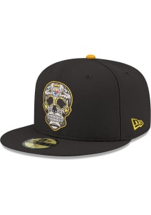 New Era Pittsburgh Steelers Mens Black Sugar Skull 59FIFTY Fitted Hat