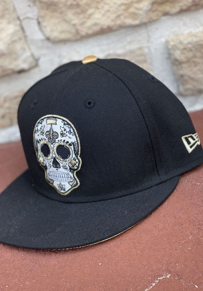 New Orleans Saints 5950 NEOSAI BLACK MET GOLD Black New Era Fitted Hat